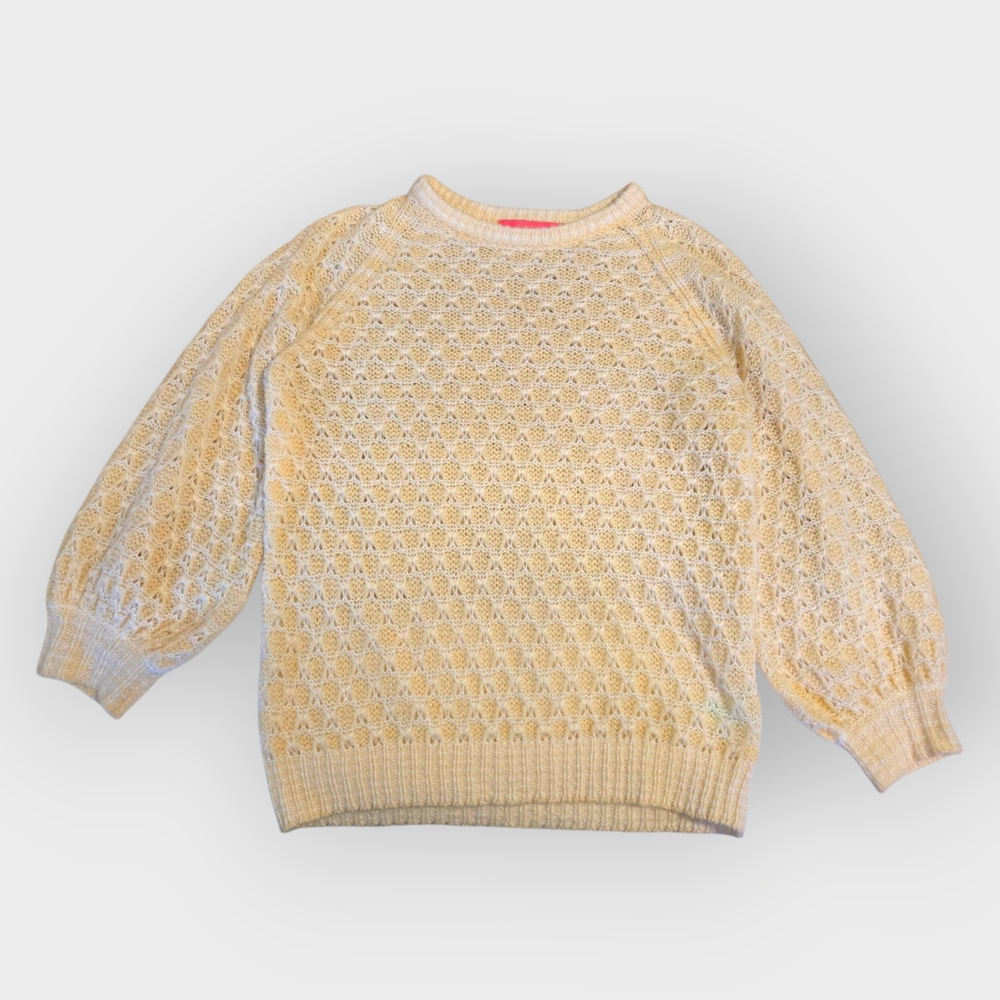 Lilly Pulitzer Corabelle Sweater Beige Honeycomb Knit (Size XS)